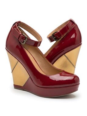B. Makowsky Red Heels with Ankle Strap
